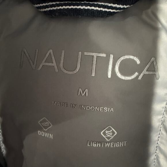 Nautica Men Blue Down Puffer Jacket Size Medium - Picture 11 of 14